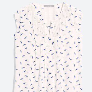 Daniel Rainn Estefany Lace Detail Split Neck Blouse